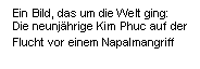 Text Box: Ein Bild, das um die Welt ging: Die neunjhrige Kim Phuc auf der Flucht vor einem Napalmangriff  